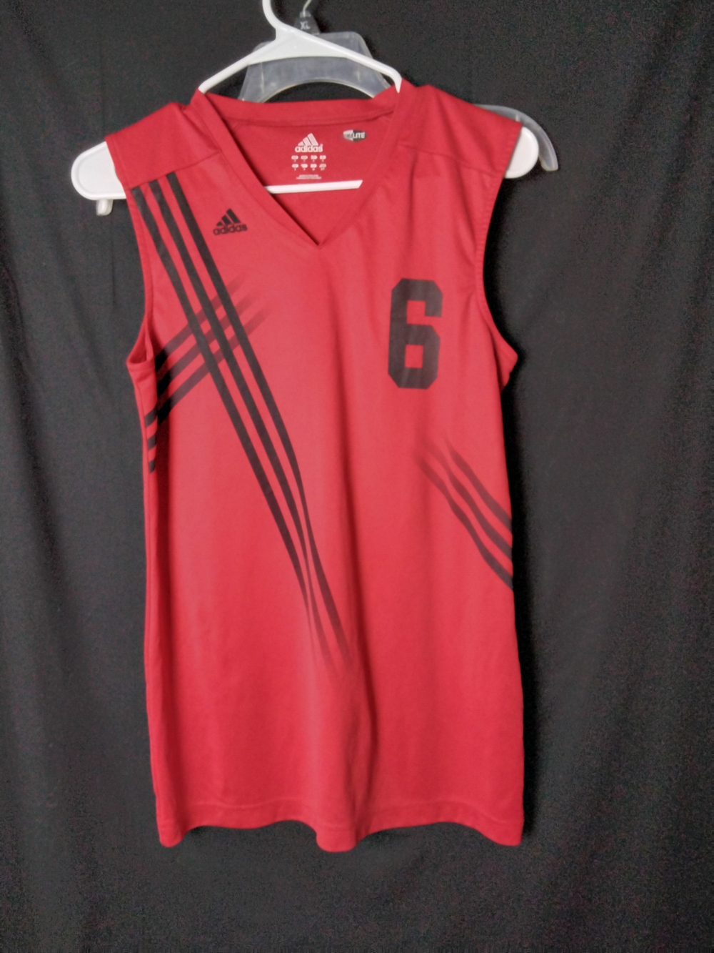 adidas Red Sleeveless Cardinals Jersey with Black Stripes